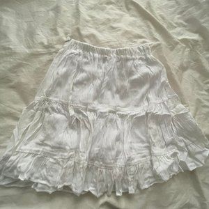 White flowy tiered skirt